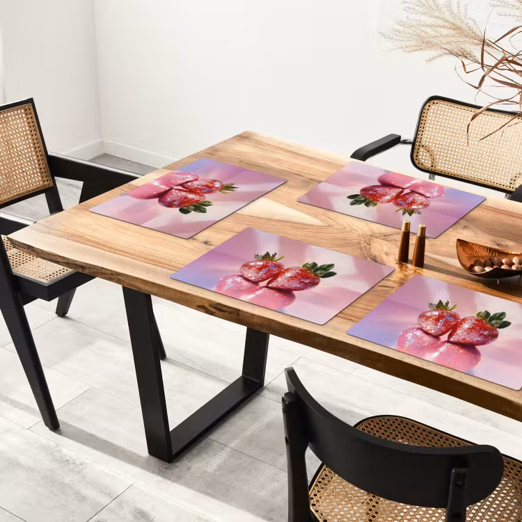 Placemat - 6 stuks - Disco - Fruit - Glitter - Strawberry — 5