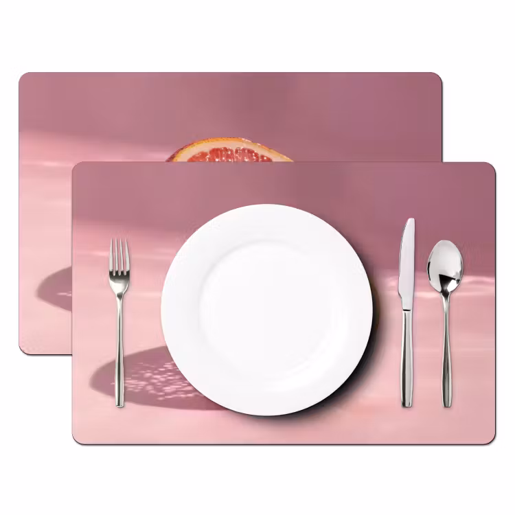 Placemat - 6 stuks - Grapefruit - Roze - Disco - Shiny — 2