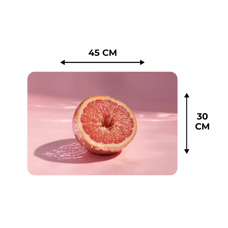 Placemat - 6 stuks - Grapefruit - Roze - Disco - Shiny — 3