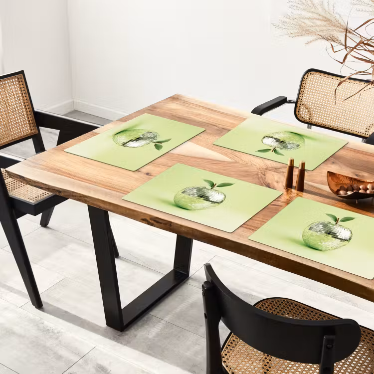 Placemat - 6 stuks - Groen - Disco - Decoratie - Appel — 5