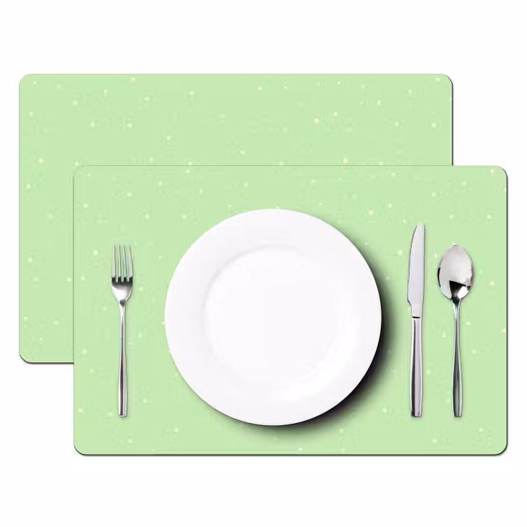 Placemat - 6 stuks - Groen - Pastel - Stippen — 2