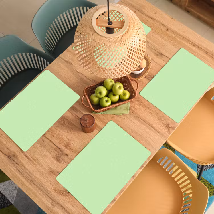 Placemat - 6 stuks - Groen - Pastel - Stippen — 6