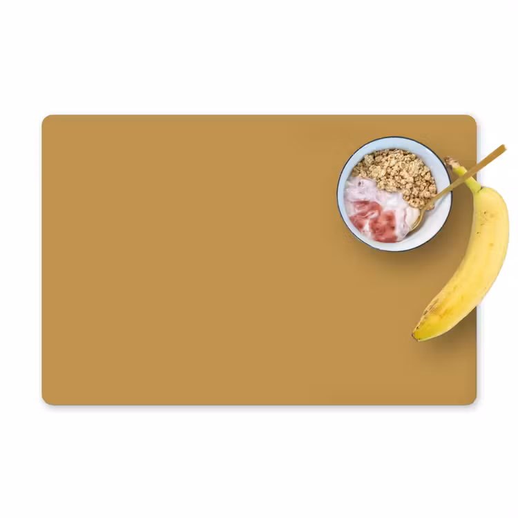 Placemat - 6 stuks - Okergeel - Kleur - Herfst - Geel - Effen - Kleuren — 1