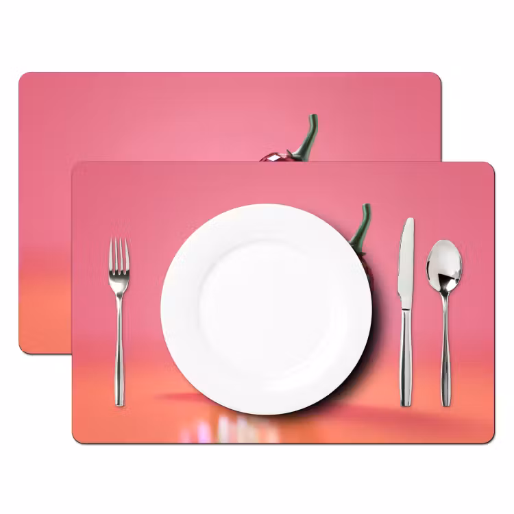 Placemat - 6 stuks - Peper - Disco - Rood - Glitter — 2