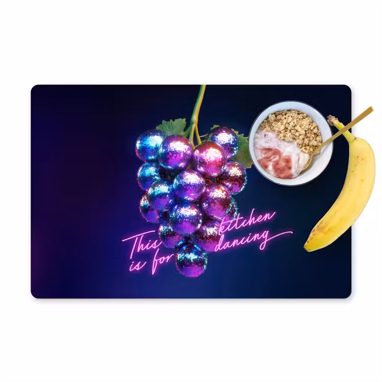 Placemat - 6 stuks - Quote - Neon - Disco - Druiven — 1