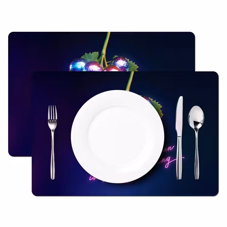 Placemat - 6 stuks - Quote - Neon - Disco - Druiven — 2
