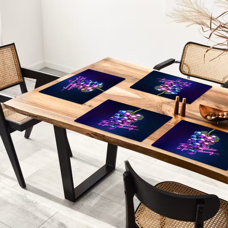 Placemat - 6 stuks - Quote - Neon - Disco - Druiven — 5