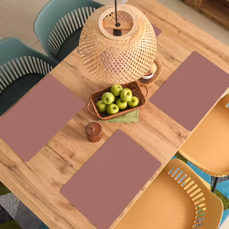 Placemat - 6 stuks - Terracotta - Patronen - Roze — 6