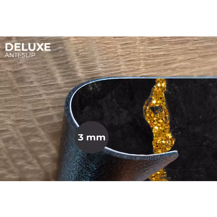 Placemat - 6 stuks - Marmer - Goud - Zwart - Marmerlook - Glitter — 4