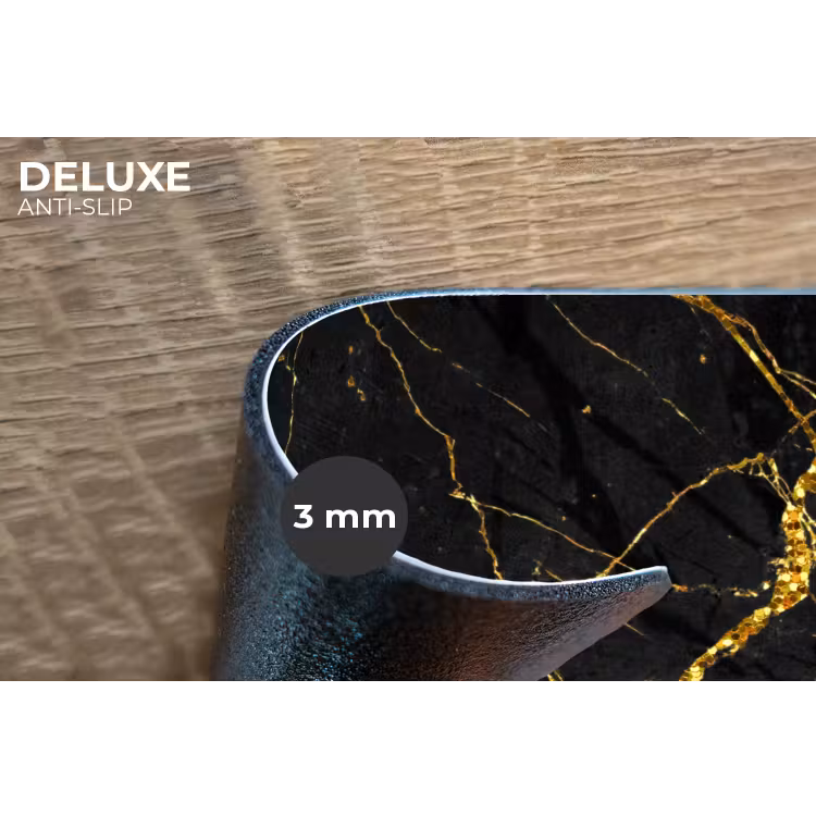 Placemat - 6 stuks - Marmer - Goud - Zwart - Marmerlook - Luxe - Glitter — 4