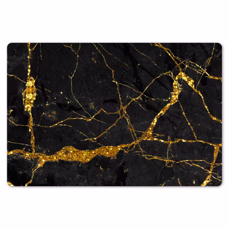 Placemat - 6 stuks - Marmer - Goud - Zwart - Marmerlook - Luxe - Glitter — 7