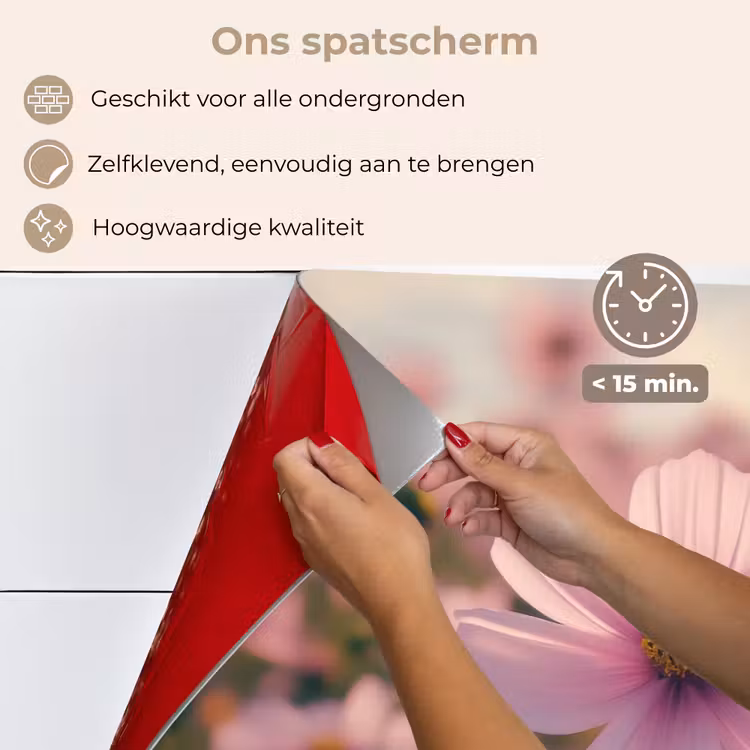 Spatscherm keuken - Bloemen - Paars - Wazig — 4