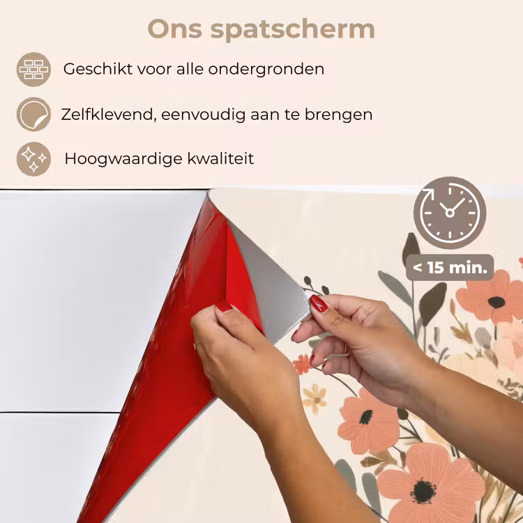 Spatscherm keuken - Bloemen - Quote - Beige - Lint — 4