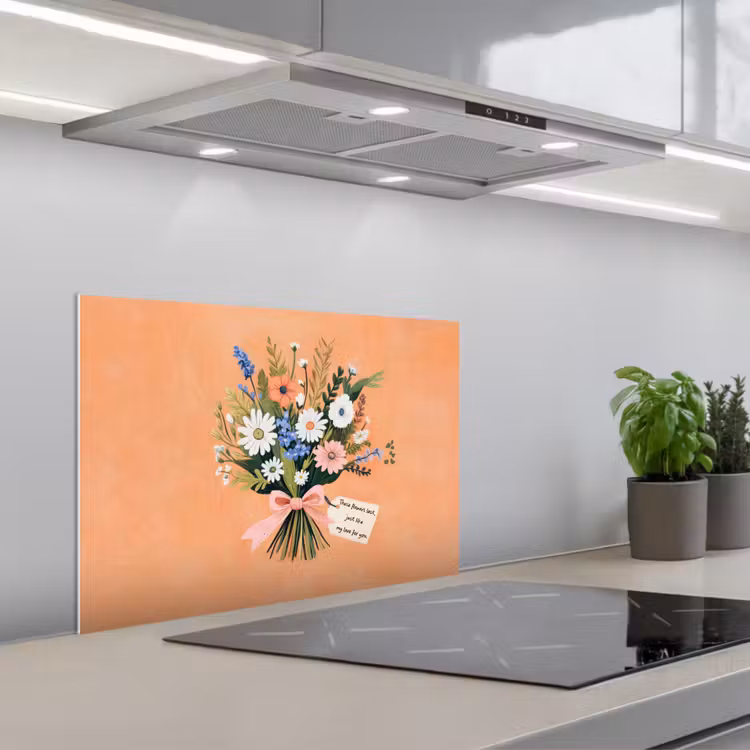 Spatscherm keuken - Boeket - Strikje - Quote — 5