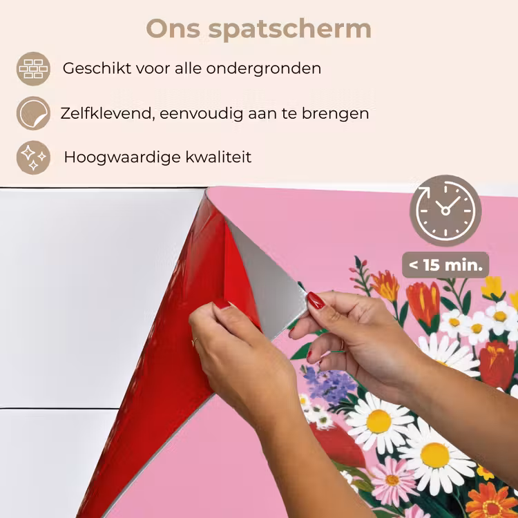 Spatscherm keuken - Bloemen - Quote - Kaartje - Kleurrijk — 4