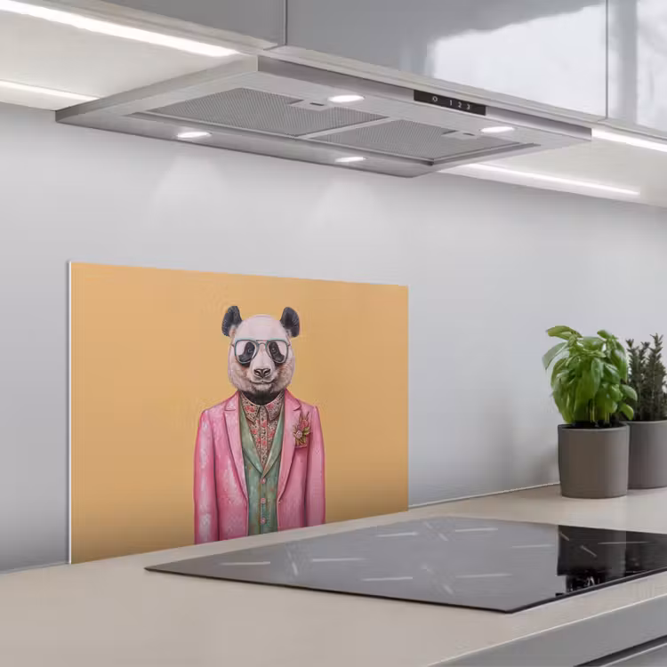 Spatscherm keuken - Panda - Pak - Zonnebril - Blauw — 5