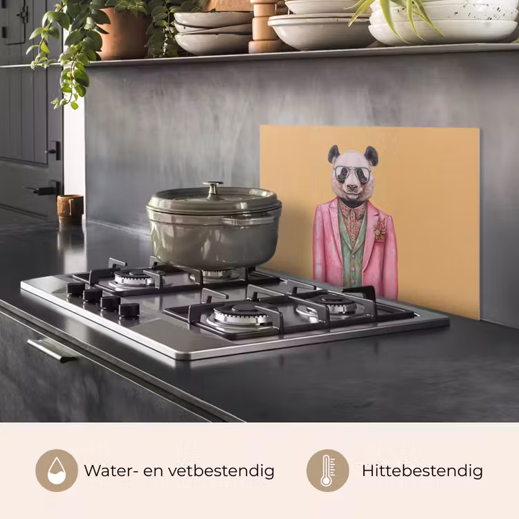 Spatscherm keuken - Panda - Pak - Zonnebril - Blauw — 7