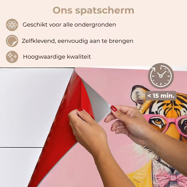 Spatscherm keuken - Tijger - Bril - Geel - Jasje — 4