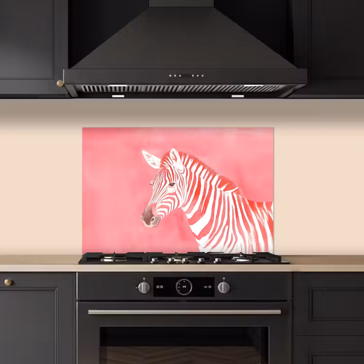 Spatscherm keuken - Zebra - Pink - Verf — 2