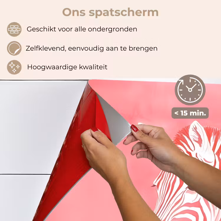 Spatscherm keuken - Zebra - Pink - Verf — 4