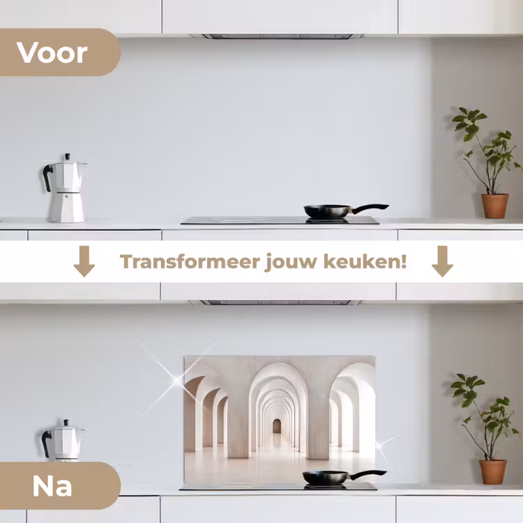 Spatscherm keuken - Hal - Bogen - Symmetrisch - Modern — 3