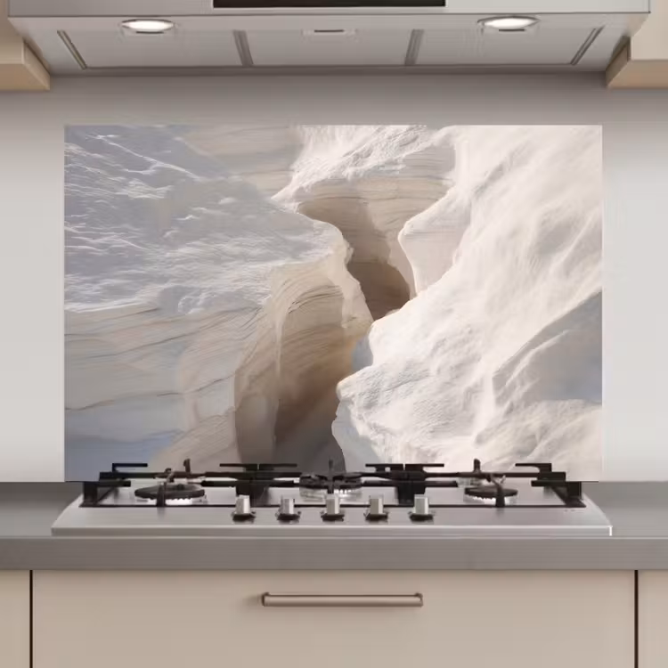 Spatscherm keuken - Kloof - Wit - Sneeuw — 1