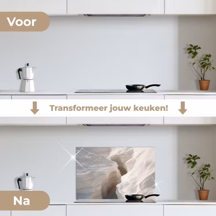 Spatscherm keuken - Kloof - Wit - Sneeuw — 3