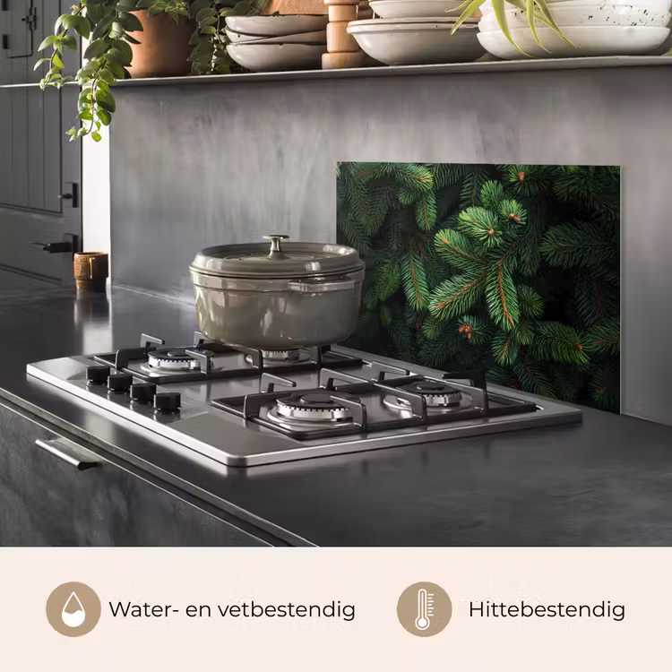 Spatscherm keuken - Sparrentakken - Knoppen - Naalden - Groen — 7