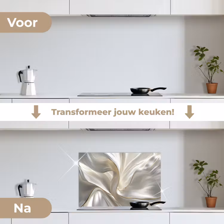Spatscherm keuken - Stof - Plooien - Goud — 3