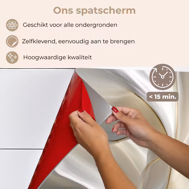 Spatscherm keuken - Stof - Plooien - Goud — 4