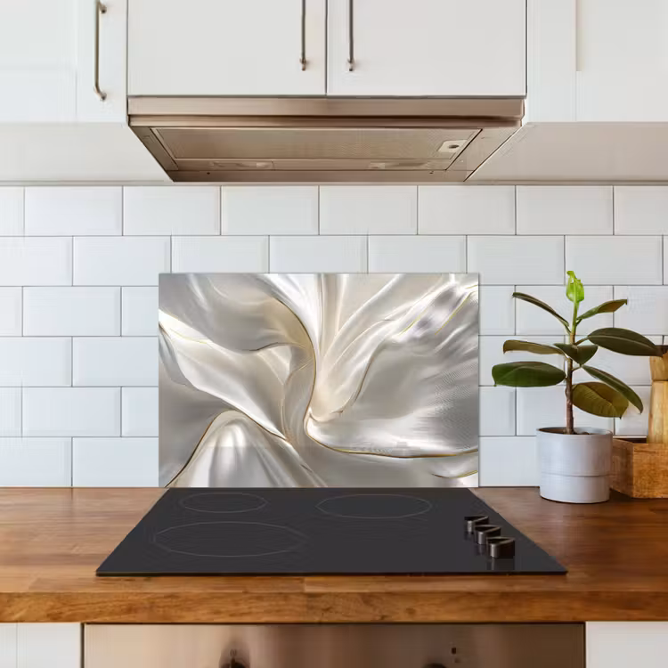 Spatscherm keuken - Stof - Plooien - Goud — 6