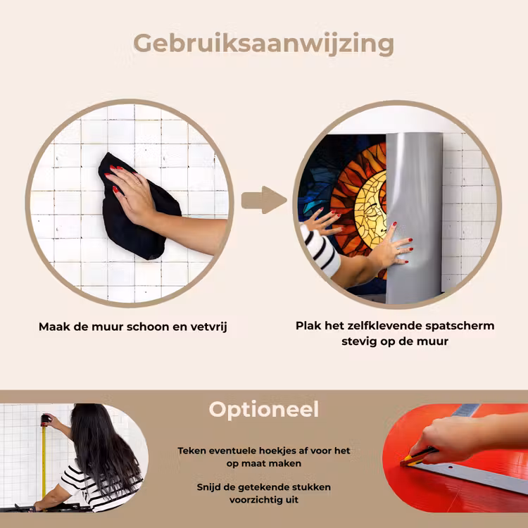 Spatscherm keuken - Mozaïek - Glas - Maan - Donkerblauw — 8