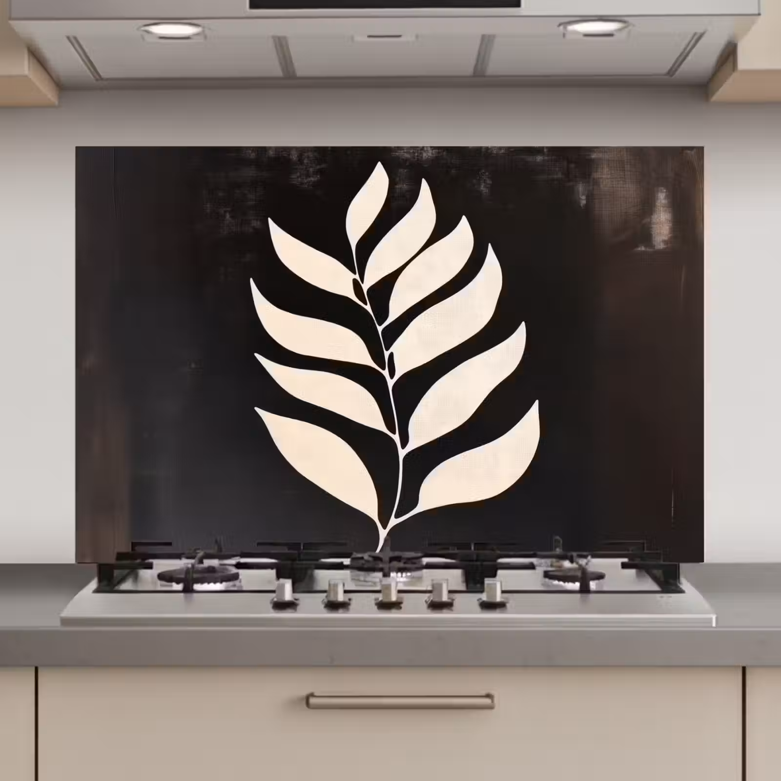 Spatscherm keuken - Blad - Wit - Minimalistisch — 1