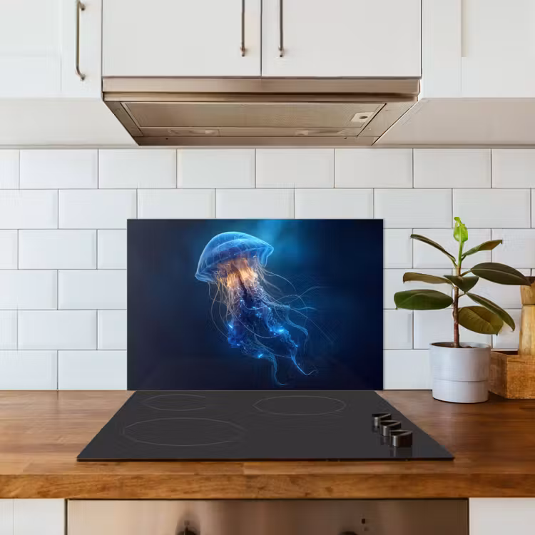 Spatscherm keuken - Kwal - Lichtgevend - Tentakels - Blauw — 6