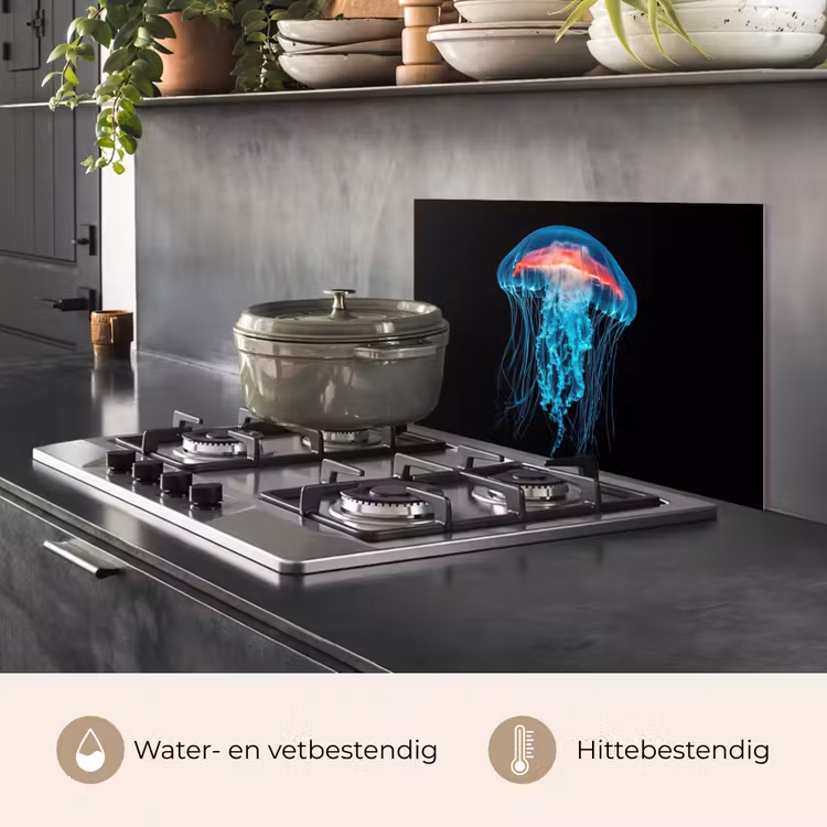 Spatscherm keuken - Kwal - Tentakels - Blauw - Licht — 7