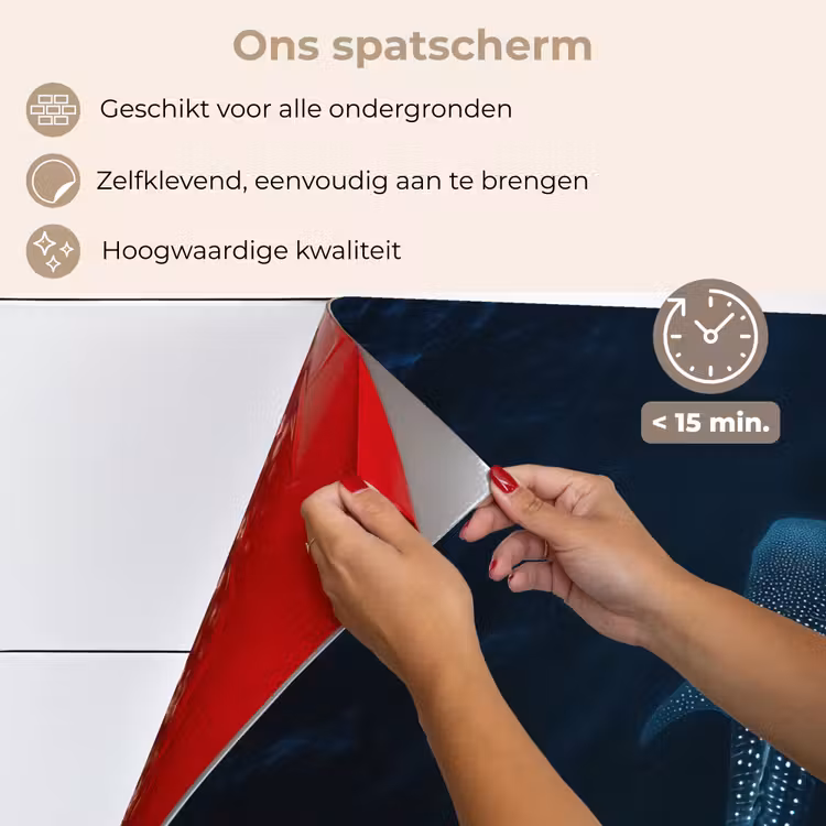 Spatscherm keuken - Oceaan - Walvishaai - Donkerblauw - Vlekken — 4