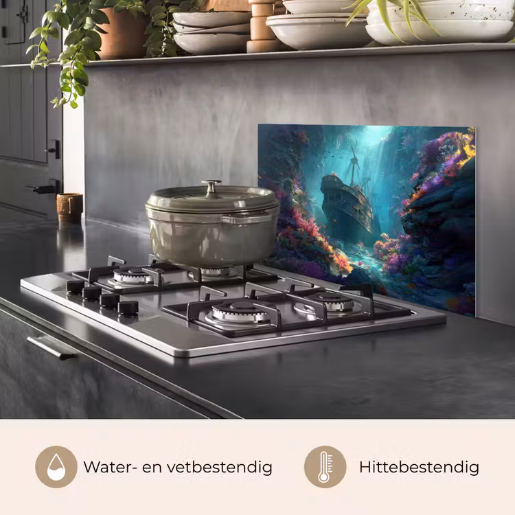 Spatscherm keuken - Schip - Hout - Koraalriffen - Zonlicht — 7