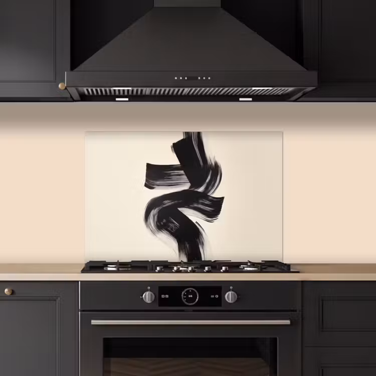 Spatscherm keuken - Strepen - Zwart - Abstract — 2
