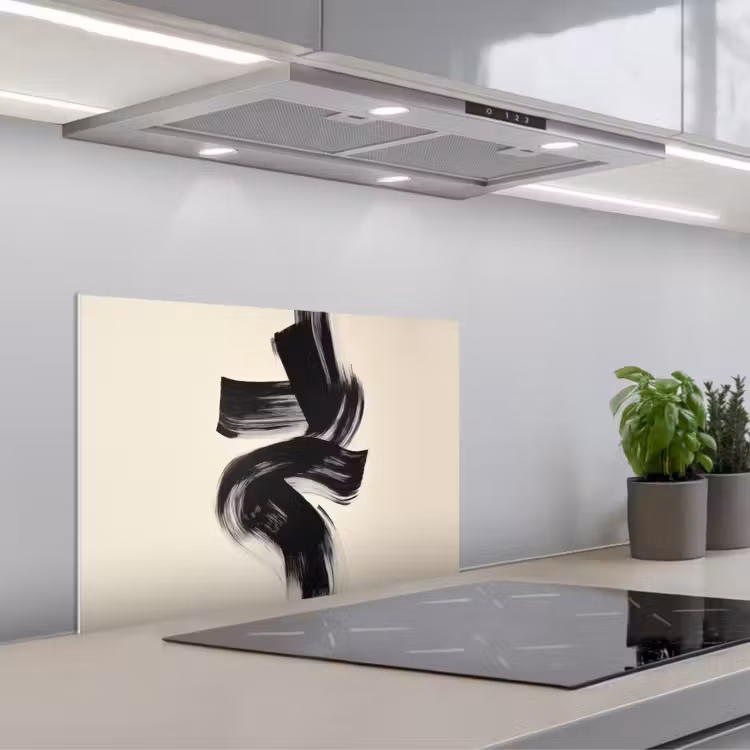 Spatscherm keuken - Strepen - Zwart - Abstract — 5