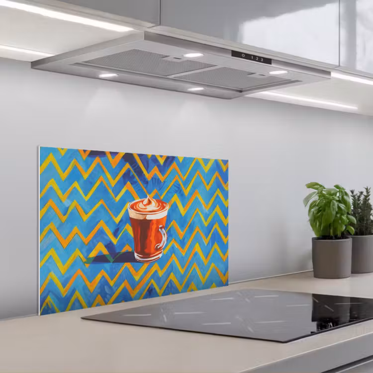 Spatscherm keuken - Mok - Koffie - Zigzag - Slagroom — 5