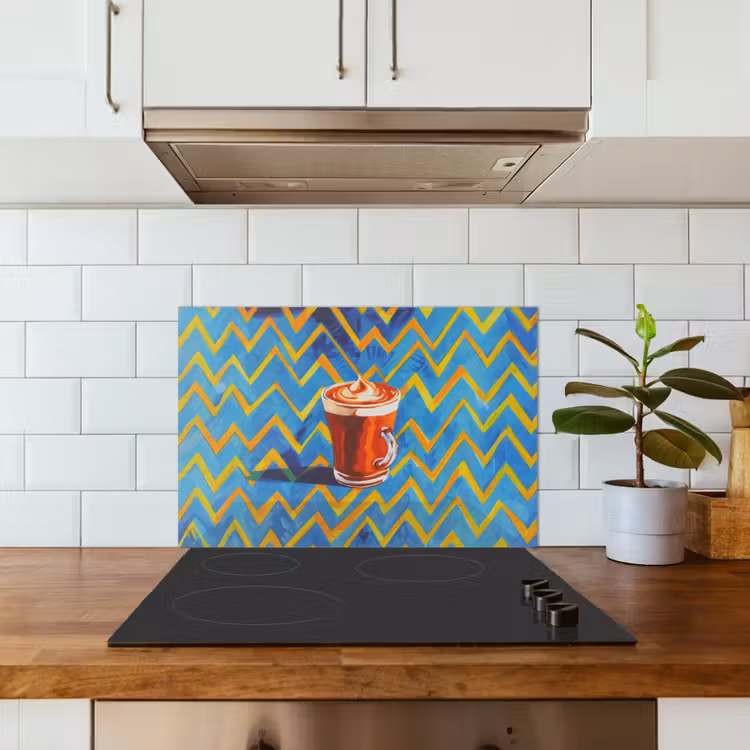Spatscherm keuken - Mok - Koffie - Zigzag - Slagroom — 6