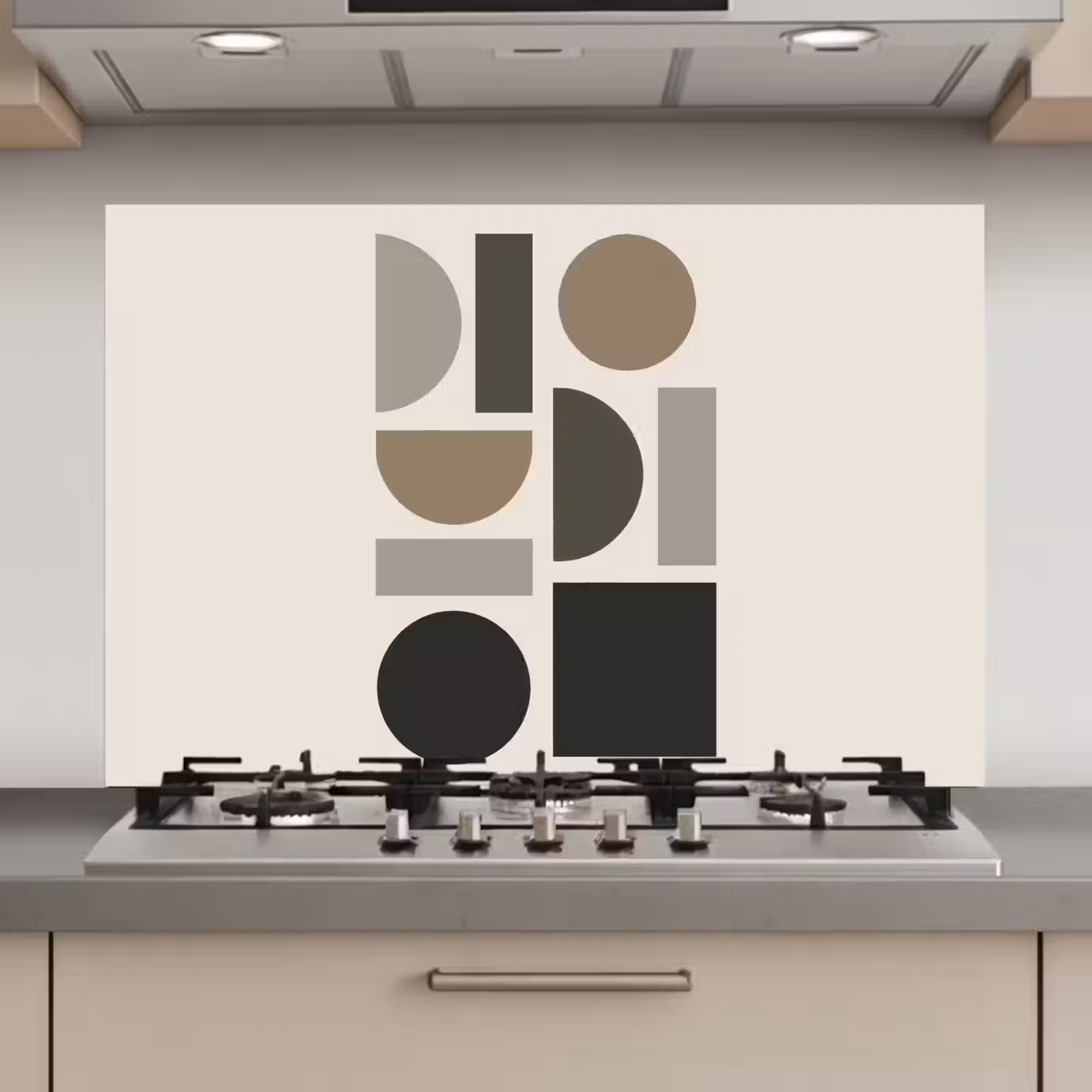 Spatscherm keuken - Natuurlijke tinten - Grafisch - Verticale compositie — 1
