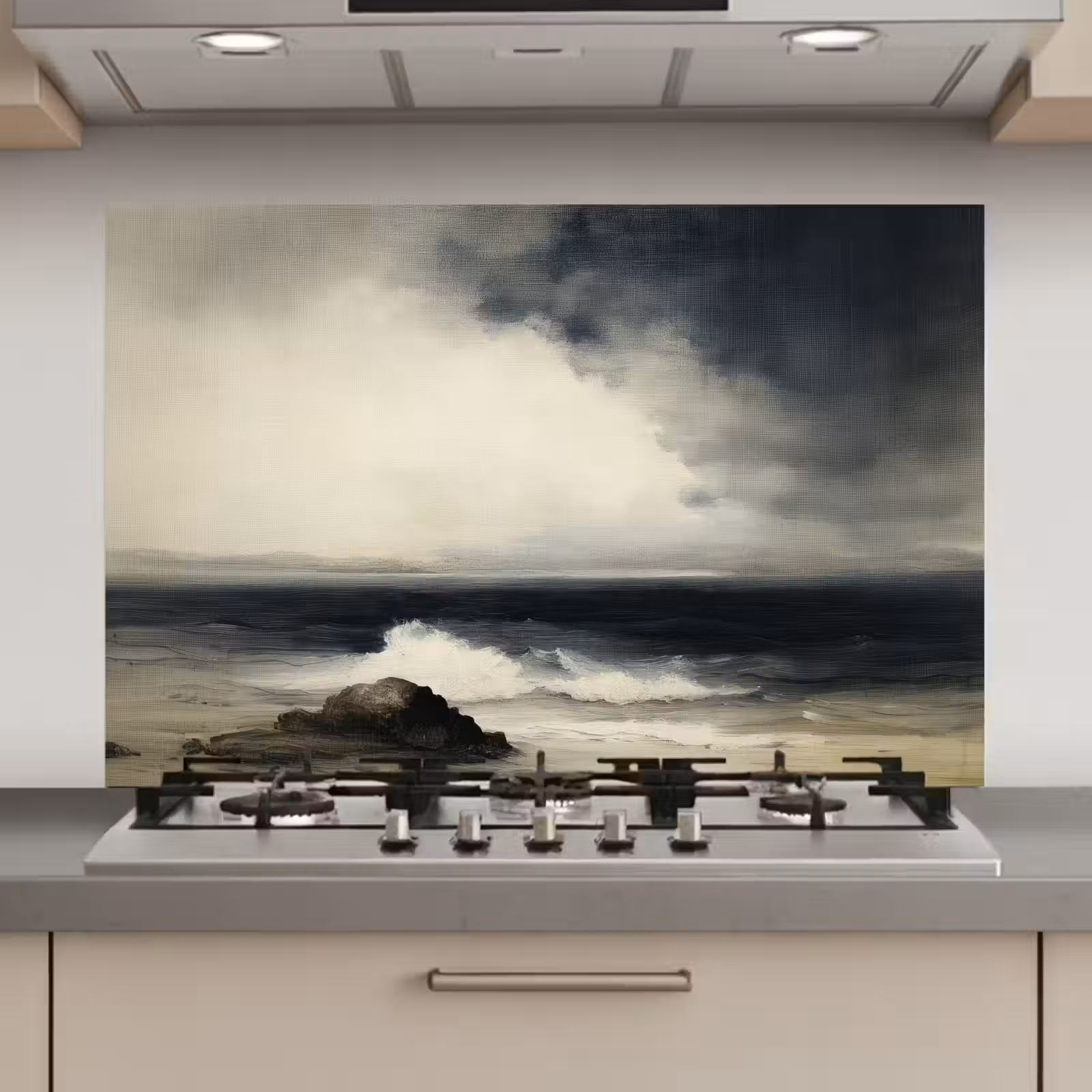 Spatscherm keuken - Zee - Rotsen - Storm — 1
