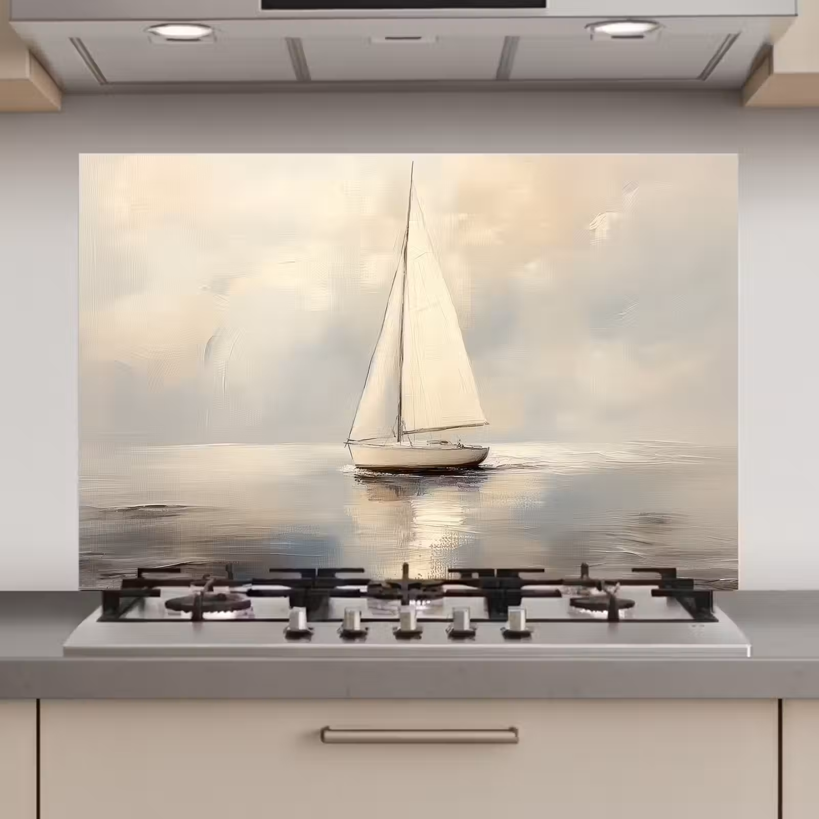 Spatscherm keuken - Zeilschip - Zee - Bewolkt — 1