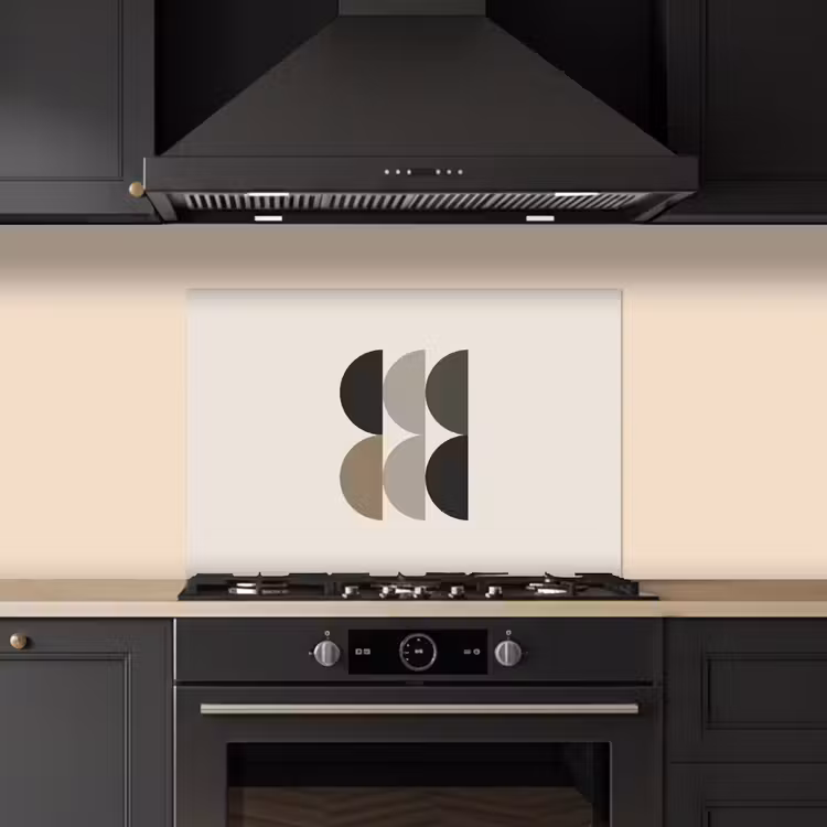 Spatscherm keuken - Halve cirkels - Aardetinten - Grafisch — 2