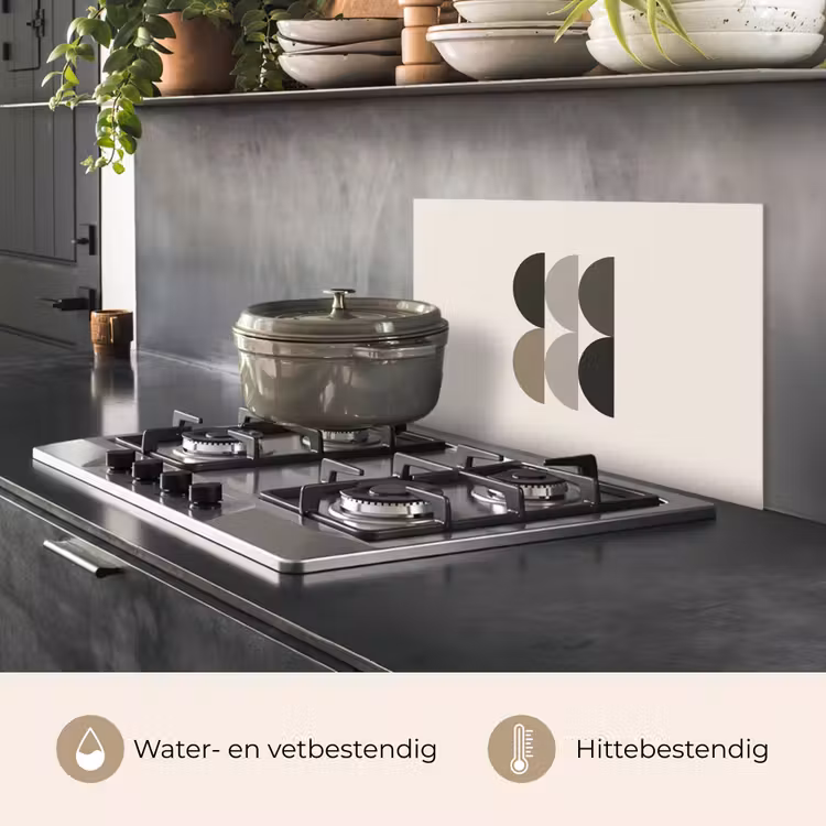Spatscherm keuken - Halve cirkels - Aardetinten - Grafisch — 7