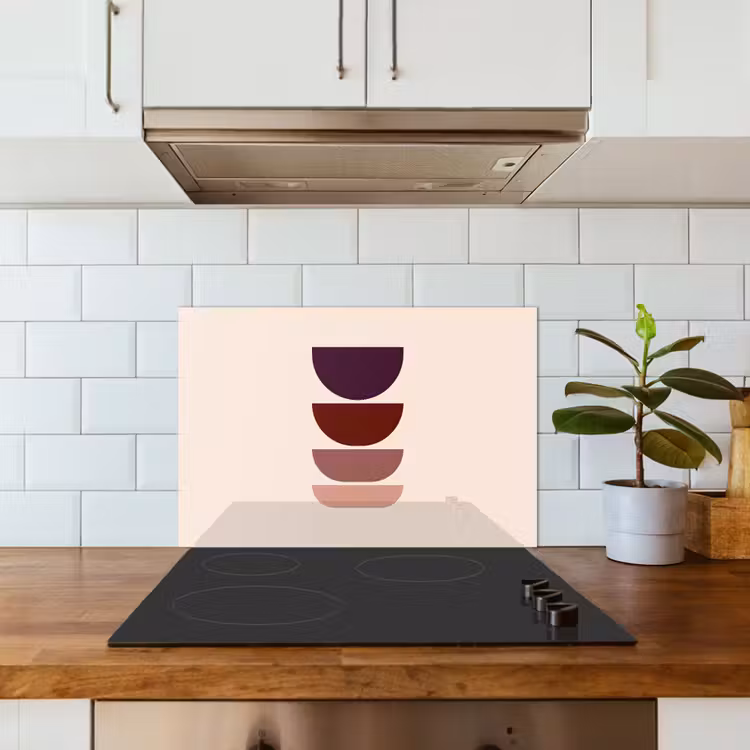 Spatscherm keuken - Harmonieus - Symmetrisch - Rood — 6