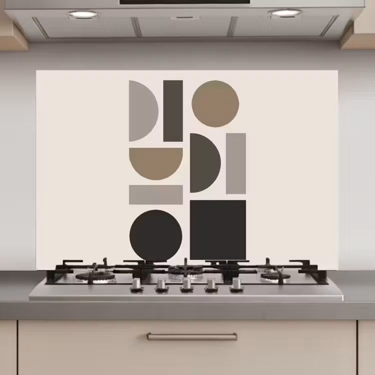 Spatscherm keuken - Natuurlijke tinten - Grafisch - Verticale compositie — 1