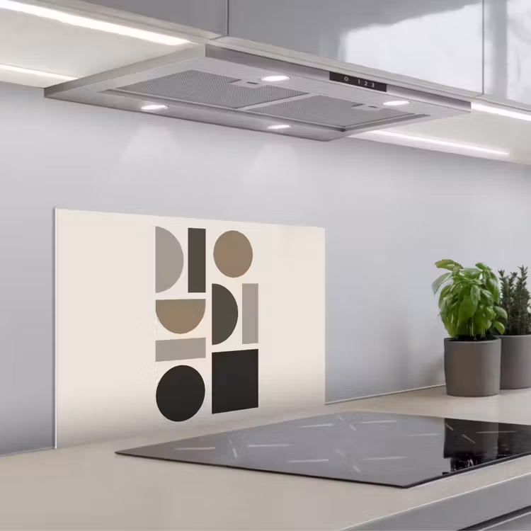 Spatscherm keuken - Natuurlijke tinten - Grafisch - Verticale compositie — 5