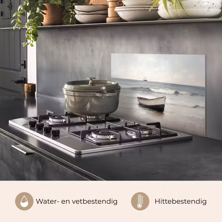 Spatscherm keuken - Roeiboot - Zee - Horizon — 7